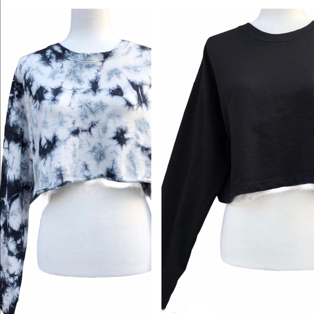 Cropped oversized sweatshirt set of 2
